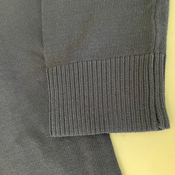 Sans & Sans from Singapore 3/4 Slv Crew Neck Knit Tunic Front Slit Blue Sz S/M - Picture 8 of 14